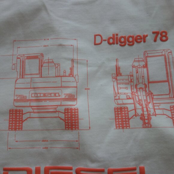 Diesel Constructive Criticism D-digger 78 Off White Size Small T-Shirt *NWT* - Picture 4 of 15